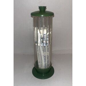 Vintage 50s 60s Olive Green Plastic Straw Holder Dispenser Japan USA Dairy Straw